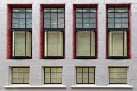Big Glass Windows Exterior on White Facade Modern Building