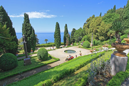 Trieste, Italy - May 18, 2010: Miramare Castle Park Gardens Near Trieste, Italy.のeditorial素材