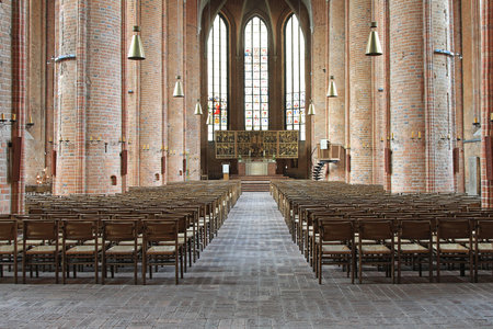 Hanover, Germany - May 05, 2011: Lutheran Church Marktkirche Interior in Hannover Germanyのeditorial素材