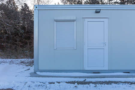 Cargo Container Converted in Living Space at Winter