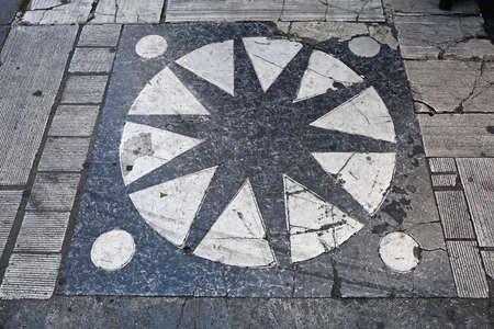 Marble Star Shape at Pavement Floor Tileの写真素材