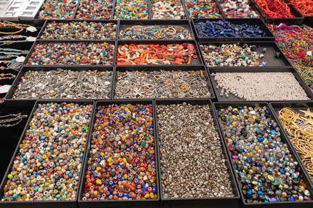Bijoux Jewellery Art and Craft Material in Traysの写真素材
