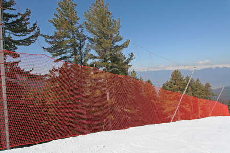 Safety Net Red Fence Protection Ski Run