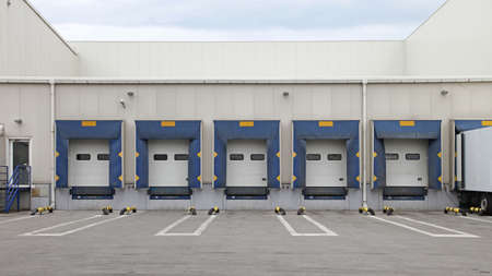 Loading Ramp Cargo Doors at Distribution Center Warehouse