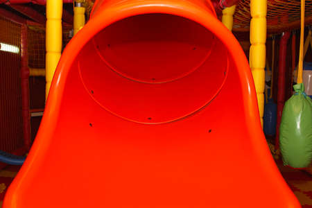Red Slide in Indoor Kids Playgroundの写真素材