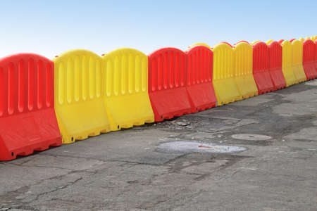Plastic Barriers Filled With Waterの写真素材