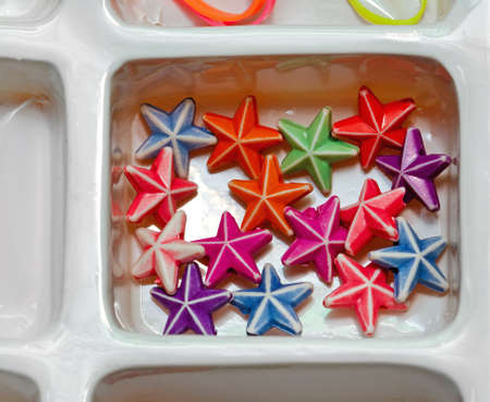 Multi Colour Star Shape Plastic Beads Craft