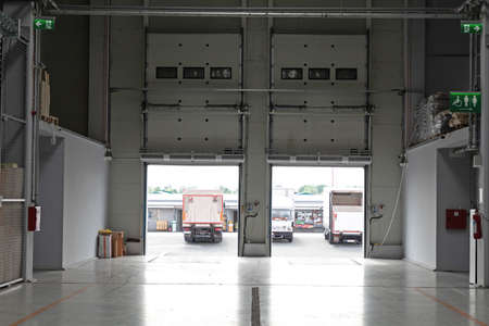 Loading Cargo Doors in Distribution Warehouse
