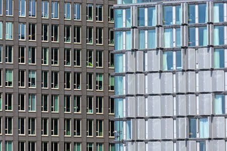 Two Modern Buildings Windows Facade Amsterdam