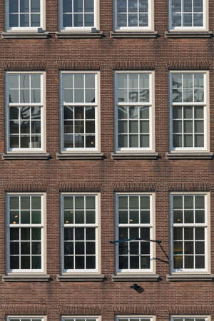 Windows at Brown Bricks Building in Amsterdam