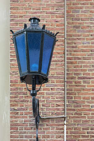 Big Blue Classic Street Light in Amsterdamの写真素材