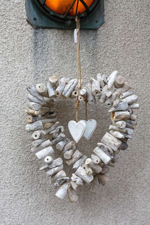 Hanging White Heart Shape Love Home Decorの写真素材