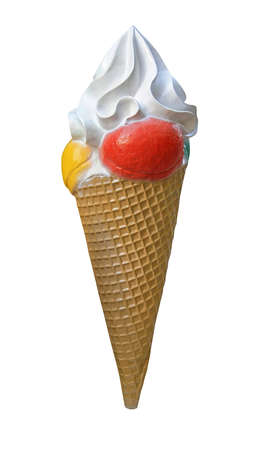 Ice Cream Cone With Cream Isolated