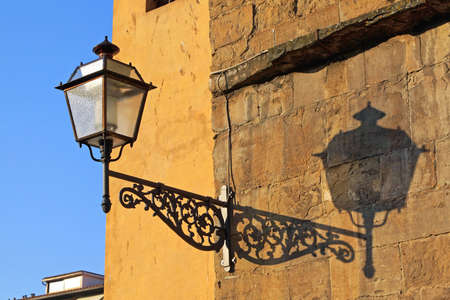 Decorative Street Light Fixture in Florence Italyの写真素材