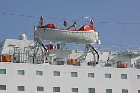 Safety Life Boat for Emergency Evacuation From Cruise Shipの写真素材