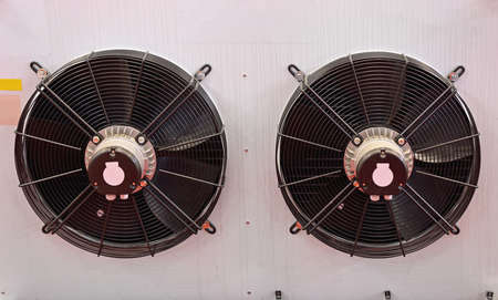Two Cooling Fans at Industrial Equipment Machienの写真素材