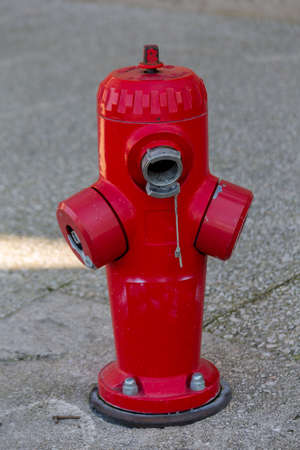 Red Fire Hydrant at Street in Franceの写真素材