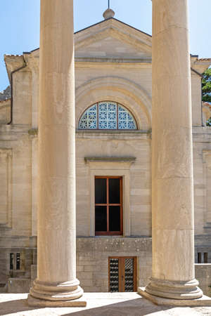 Big Columns at Church  in San Marinoの写真素材