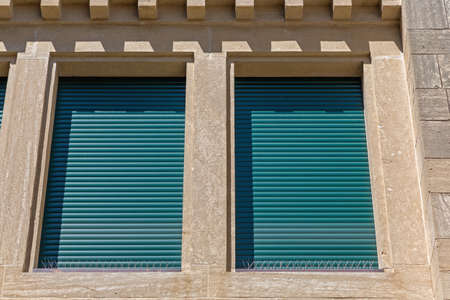 Closed Green Blinds at Windows in San Marino
