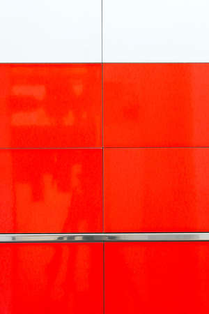 Close up shot of red ceramic tiles