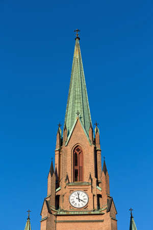 Church Tower Landmark in Drammen Norwayの写真素材