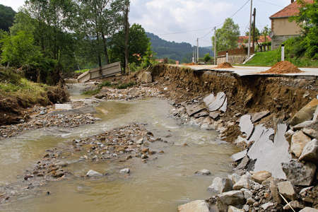 River Flow Calmed Down After Floods Natural Disaster