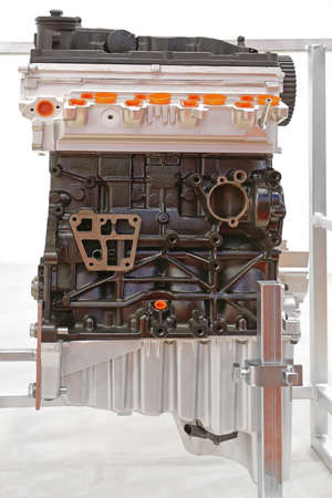 Car Engine Block in Service Garage Workshop