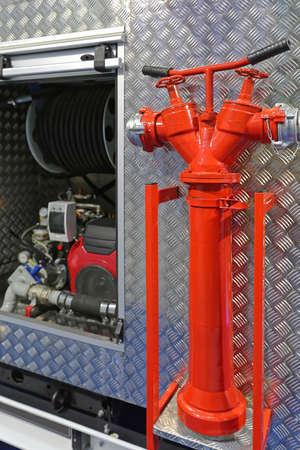 Water Hydrant Pipe With Valves at Fire Engine