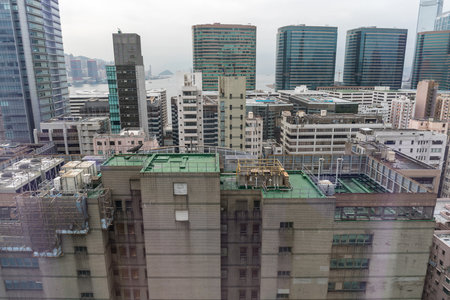 Kowloon, Hong Kong - April 22, 2017: Buildings Architecture in Tsim Sha Tsui, Hong Kong, China.のeditorial素材