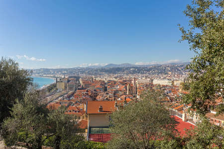 Nice France Cityscape From Mont Boron Hillの写真素材