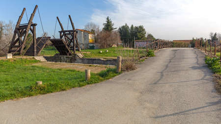 Pont Van Gogh Langlois Bridge in Arles Franceの写真素材