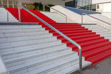 Red Carpet at Festival Hall in Cannes France Dayの写真素材