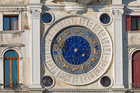 Zodiac Clock San Marco in Venice Italyの写真素材