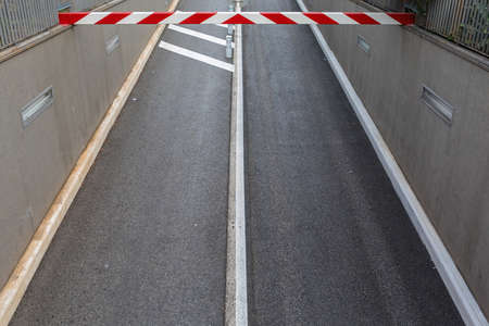 Two Way Road to Underground Parking Garageの写真素材