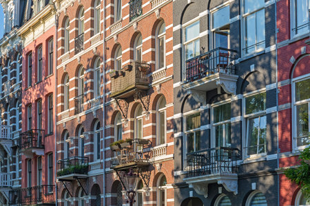 Classic Style Residential Buildings in Amsterdam Netherlandsのeditorial素材