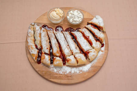 Folded Sweet Calzone Italian Cuisine Dessert at Tray