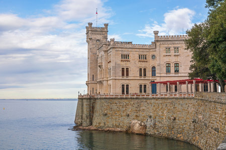 Miramare Castle at Adriatic Sea Near Trieste Italyのeditorial素材
