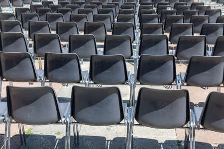 Many Chairs for Audience Event in Bolognaの写真素材