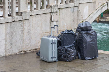 Many Big Luggage Bags in Venice Italy