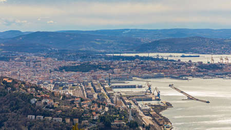 Aerial Cityscape Trieste Italy Winter Day
