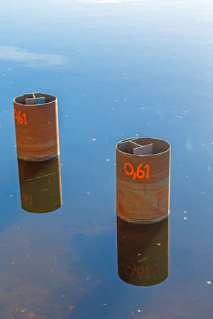 Steel Pipes With Beam Support in Water Construction