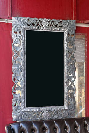 Ornamental Retro Silver Frame at Wall Decor
