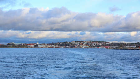 Panoramic Cityscape of Stromstad Town in Swedenの写真素材