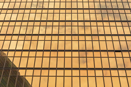 Golden Windows Insulation Modern Building Facadeの写真素材