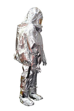 Fire Proximity Suit for Firefighter Protection From High Temperature Isolatedの写真素材
