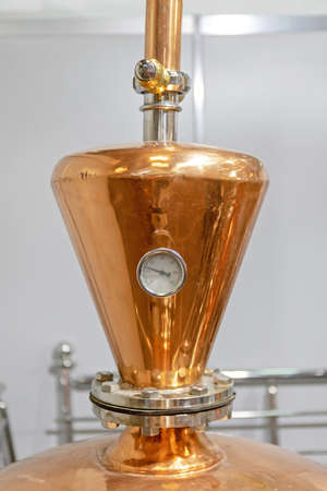Thermometer Gauge at Copper Distilling Still Brewery Equipmentの写真素材