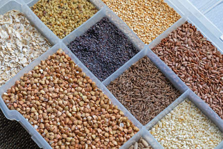 Seeds and Grains Healthy Food Selection Varietyの写真素材