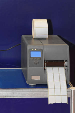 Barcode Label Printer Machine in Warehouseの写真素材