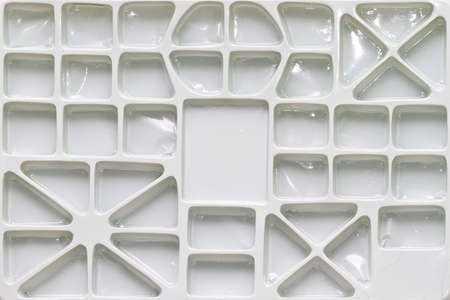 Empty Compartments White Plastic Tray in Various Shapes