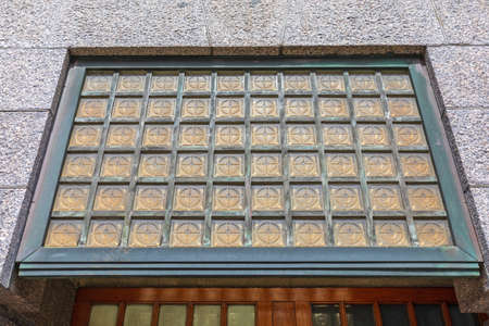 Yellow Glass Cubes Window at Building Exterior